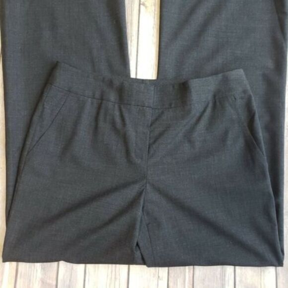 Lafayette 148 Womens Gray Pants Virgin Wool Stretch Career Trouser Black Size 2 - Picture 2 of 8